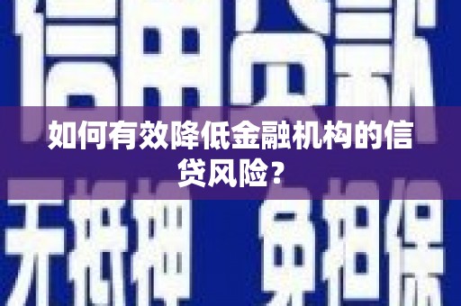 昌宁如何有效降低金融机构的信贷风险？