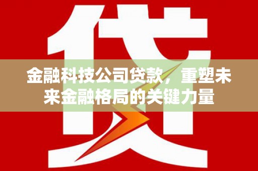 昌宁金融科技公司贷款，重塑未来金融格局的关键力量
