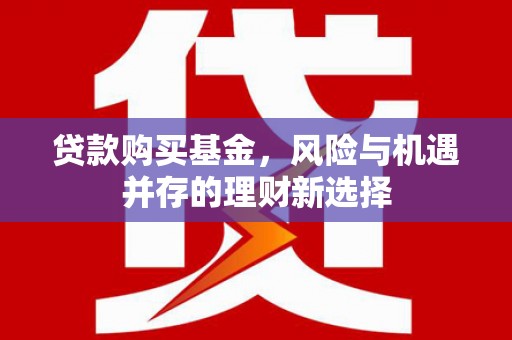 昌宁贷款购买基金，风险与机遇并存的理财新选择