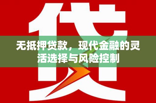 昌宁无抵押贷款，现代金融的灵活选择与风险控制