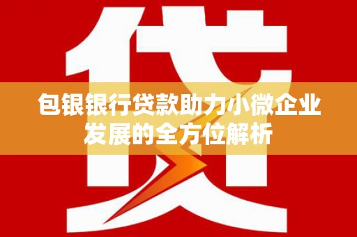 昌宁包银银行贷款助力小微企业发展的全方位解析