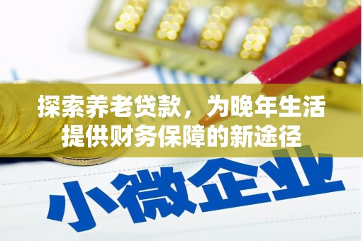 昌宁探索养老贷款，为晚年生活提供财务保障的新途径