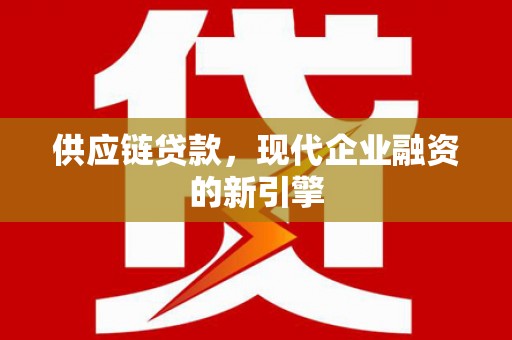 昌宁供应链贷款，现代企业融资的新引擎