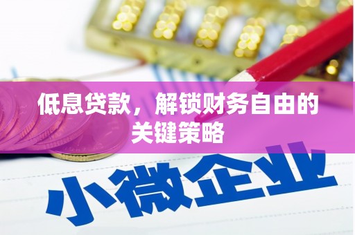 昌宁低息贷款，解锁财务自由的关键策略