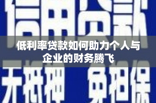 昌宁低利率贷款如何助力个人与企业的财务腾飞
