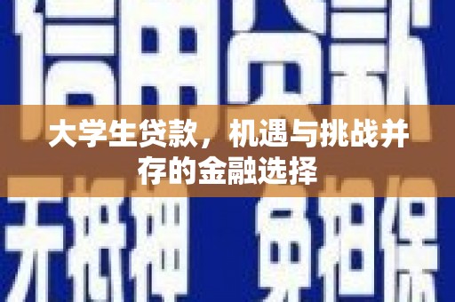 昌宁大学生贷款，机遇与挑战并存的金融选择