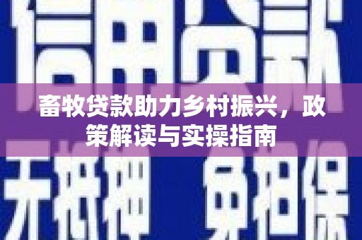 昌宁畜牧贷款助力乡村振兴，政策解读与实操指南