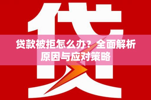 昌宁贷款被拒怎么办？全面解析原因与应对策略